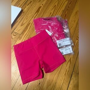 Girls size 9 volleyball shorts/ biker shorts/ hot pink spandex / kids